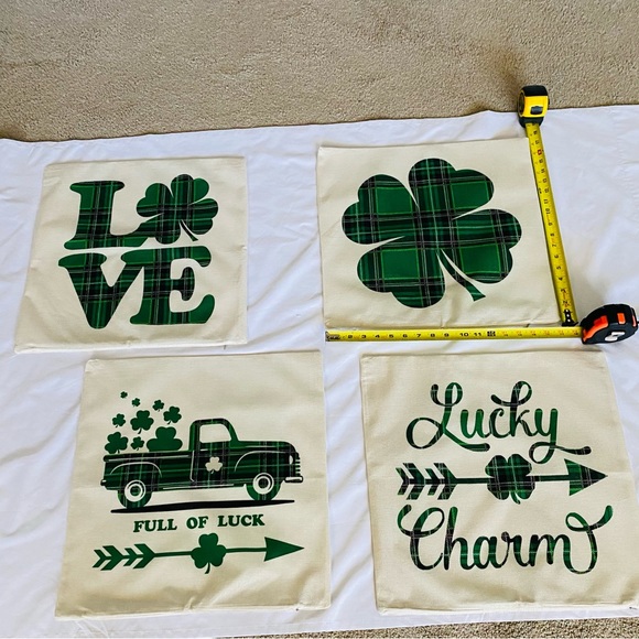 St. Patrick’s Day Decorative Pillow Covers for 18” Pillows.  Set of 4.  NEW - Picture 12 of 13